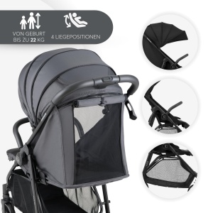 Carucior copii KikkaBoo Alexa usor compact negru pana la 22 kg - Img 5