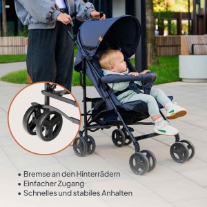 Carucior copii LIONELO Elia pliabil, 15 kg, cu maner si cos de depozitare - Img 4