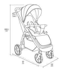 Carucior copii MoMi MIYA EVA pliabil 5 puncte siguranta accesorii incluse - Img 8