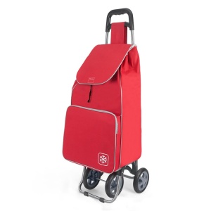 Carucior de cumparaturi Metaltex Aloe, 48 l, cu racitor, rosu - Img 1