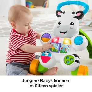 Carucior de mers Fisher-Price Zebra, activitati muzicale, pentru bebelusi de la 6 luni - Img 3