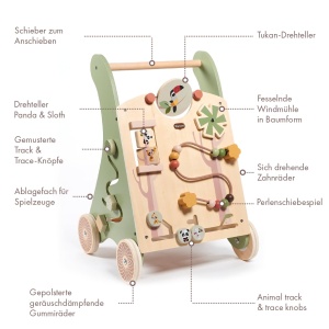 Carucior de mers Tiny Love, 2-in-1, 12 activitati interactive, design natural, 18 luni - Img 9