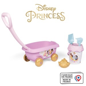 Carucior de Plaja Smoby Disney Princess cu Eimer, Sita si Accesorii - Img 2