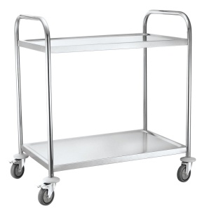 Carucior de Servire HENDI cu 2 Regalbode, Capacitate 50kg, 4 Roti - Img 2