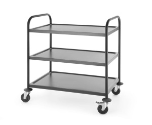Carucior de Servire HENDI cu 3 Rafturi, Max. 50kgRaft, Inox Mat, 4 Roate - Img 3