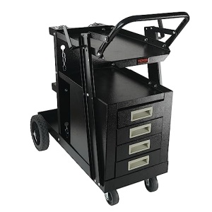 Carucior de sudura VEVOR 2 rafturi cu 4 sertare Sudare mobila Max. 100-120kg Carucior pentru masini de sudura cu suport pentru 2 butelii de gaz Ideal pentru sudare manuala Sudare cu gaz protejat Sudare cu arc de argon - Img 10