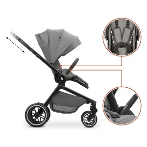Carucior Hauck Move N Care Dark Grey Pliabil Roti All-Terrain UPF 50 - Img 5