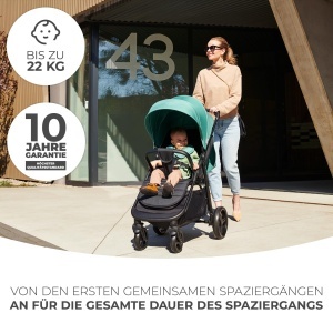 Carucior Kinderkraft RINE, capacitate 22 kg, pliabil, cu protectie UV, roz - Img 2