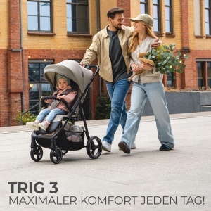 Carucior Kinderkraft TRIG 3, 25 kg, cu functie de inclinare, gri - Img 8