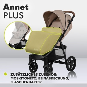 Carucior Lionelo Annet Plus pentru copii pana la 22 kg, cu spatar reglabil si accesorii - Img 8