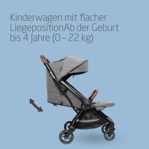 Carucior Maxi-Cosi Eva3, 0-4 ani, 0-22 kg, carucior pentru copii, usor si compact, pozitie de culcare plata, 3 pozitii de culcare, pliabil automat cu 1 mana, curea de transport, Select Gri - Img 2