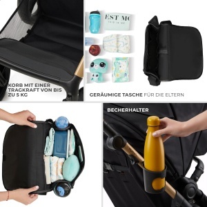 Carucior multifunctional Kinderkraft MOOV2 3 in 1, negru, pana la 27 kg - Img 12