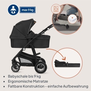 Carucior multifunctional Lionelo Bianka 3 in 1 pana la 22 kg sistem pliabil roti 360deg cu amortizoare - Img 3