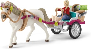 Carucior pentru cai Schleich Horse Club 42467, 38 piese, cu accesorii - Img 7