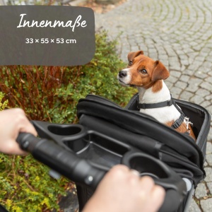 Carucior pentru caini TRIXIE 28958, 47 100 80 CM, negru, 4,6 kg - Img 4