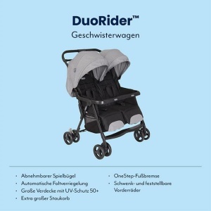 Carucior pentru copii Graco DuoRider, 2 locuri, Steeple Gray, usor si pliabil - Img 2