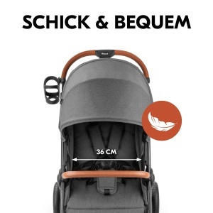 Carucior pentru copii Hauck Uptown, Melange Grey - cu pozitie de culcare, pana la 22 kg - Img 3
