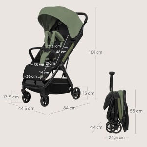 Carucior pentru copii Lionelo Julie Air, 7.5 kg, sistem de pliere automata, roti pivotante - Img 10