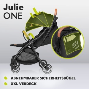 Carucior pentru copii Lionelo Julie One pana la 22 kg spatar si suport picioare reglabile pliere compacta accesorii incluse - Img 8