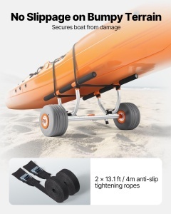 Carucior pentru kayak VEVOR 158 kg, cu roti PU de 30,5 cm si curele de fixare - Img 4