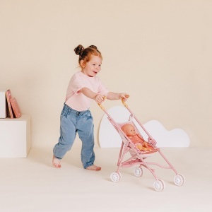 Carucior pentru papusi Smoby Baby Nurse, pliabil, cadru metalic, husa detasabila, pentru copii 2 ani - Img 5