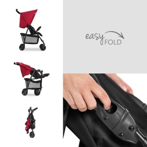 Carucior Sport hauck cu greutate de 5,9 kg, pliabil rapid, culoare Rosu - Img 3