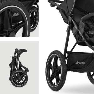 Carucior sport Hauck Runner 2, roti mari cu aer, UV50, pliere compacta, negru - Img 6