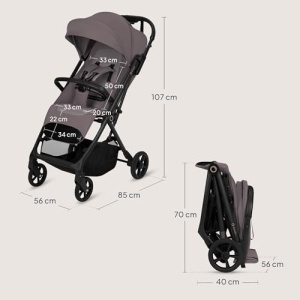 Carucior sport pliabil Lionelo Tansi, pana la 22 kg, roti GravelTech, pozitie de somn, UPF50 - Img 10