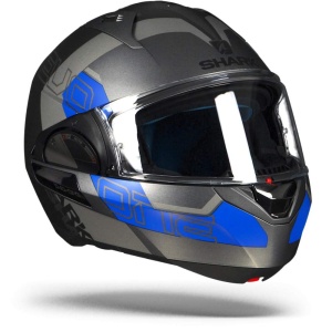 Casca moto SHARK EVO-ONE 2 SLASHER MAT AKB, Policarbonat, AnthraciteAlbastru, XS - Img 5