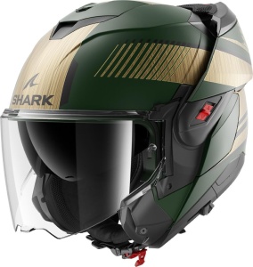 Casca moto SHARK OXO SIKTER Verde Chrome Gold, L