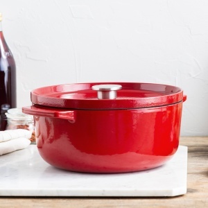 Caserola din fonta KitchenAid 26cm5,2L, culoare Empire Red, rezistenta la 260C - Img 2