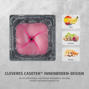 CASO PowerBlender B 2000 - Blender profesional, rezultat test: foarte bun, 30.000 rpm, vasul blender Tritan rezistent la spargere, fara BPA, sistem de lame 8 pliuri cu acoperire din titan, negru - Img 4