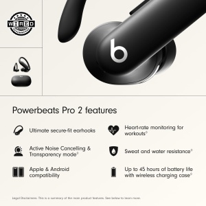 Casti audio Beats Powerbeats Pro 2 cu Bluetooth, Noise Cancelling, IPX4, Diamantschwarz - Img 3