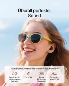 Casti audio Belkin SoundForm Anywhere, Bluetooth 6.0, 26 ore autonomie, Negru - Img 2