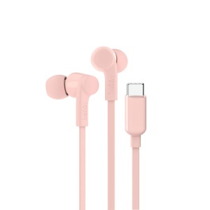 Casti audio Belkin SoundForm cu microfon, USB-C, impermeabile, roz