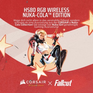 Casti audio Corsair HS80 RGB Wireless Nuka-Cola, Dolby Atmos, usoare - Img 2