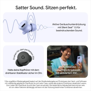 Casti audio Google Pixel Buds 2a cu anulare activa a zgomotului, usoare, rezistente la apa - Img 2