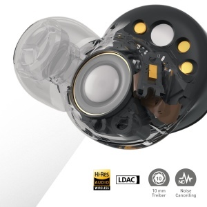 Casti audio in-ear Technics EAH-AZ80E-A, anulare zgomot, Bluetooth, albastru inchis - Img 4