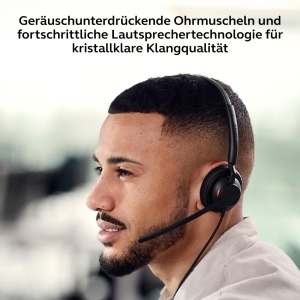 Casti audio Jabra Engage 40 cu cablu, 2 microfoane, design ultraleger - Img 5