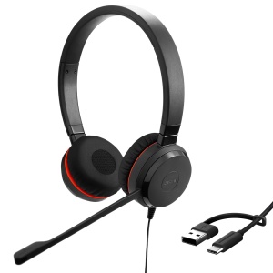 Casti audio Jabra Evolve 20 SE, cu USB-CA, cu microfon si anulare zgomot, negru
