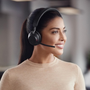 Casti audio Jabra Evolve2 65 cu suport de incarcare, anulare zgomot, negru - Img 2