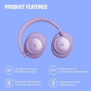 Casti audio JBL Live 780NC, Noise Cancelling, Negru, Hi-Res Audio - Img 4