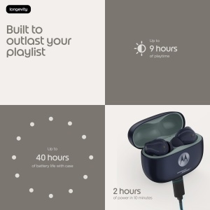 Casti audio Moto Buds 2 Plus - Silhouette, Dynamic ANC, IP54, 40 ore autonomie - Img 3