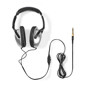 Casti audio Nedis cu cablu de 6 m, HiFi, ergonomice, argintiinegre - Img 5