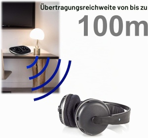 Casti audio NEDIS RF, max. 11 ore autonomie, raza de 100 m, negrusilver - Img 7
