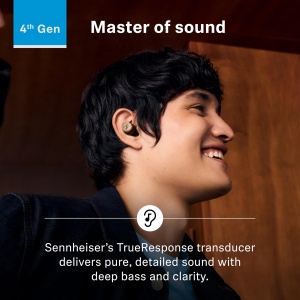 Casti audio Sennheiser Momentum True Wireless 4, Bluetooth 5.4, 30 ore autonomie, Alb Argintiu - Img 2