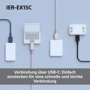 Casti audio Sony IER-EX15C, USB-C, negru, sunet clar si puternic - Img 3