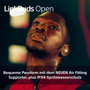 Casti audio Sony LinkBuds Open, design deschis, rezistente la apa, 22h autonomie, negru - Img 5