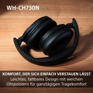 Casti audio Sony WH-CH730N, Noise Cancelling, Bluetooth, Negru - Img 3