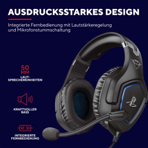 Casti audio Trust Gaming GXT 488 Forze, 50mm, cu microfon pliabil, negru - Img 2